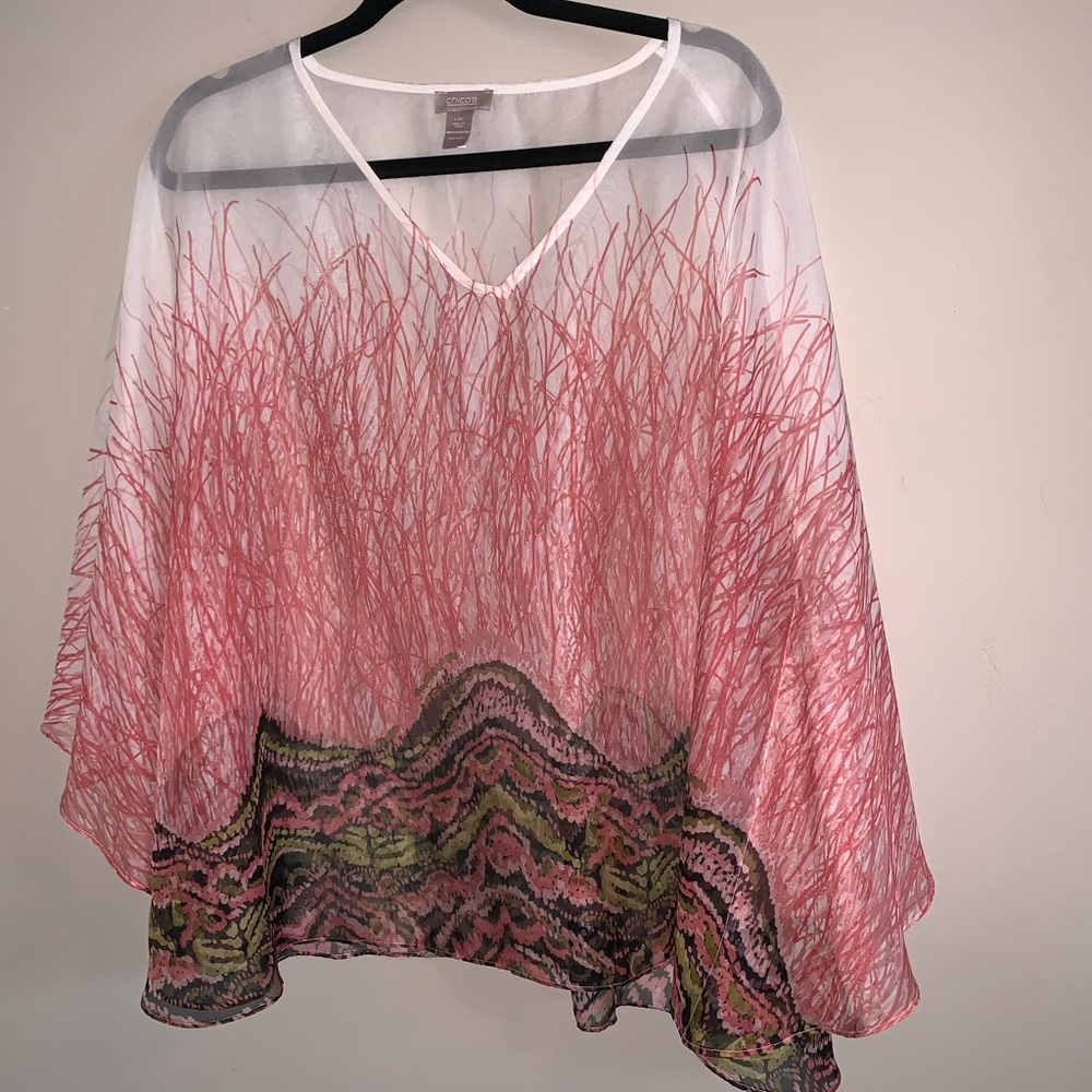 Sheer overlay blouse in L/XL